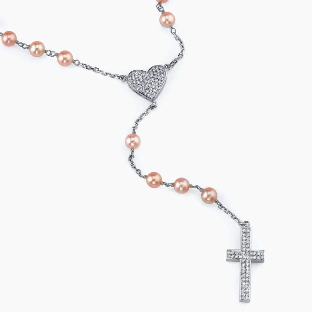 The Pink Pearl Heart Rosary