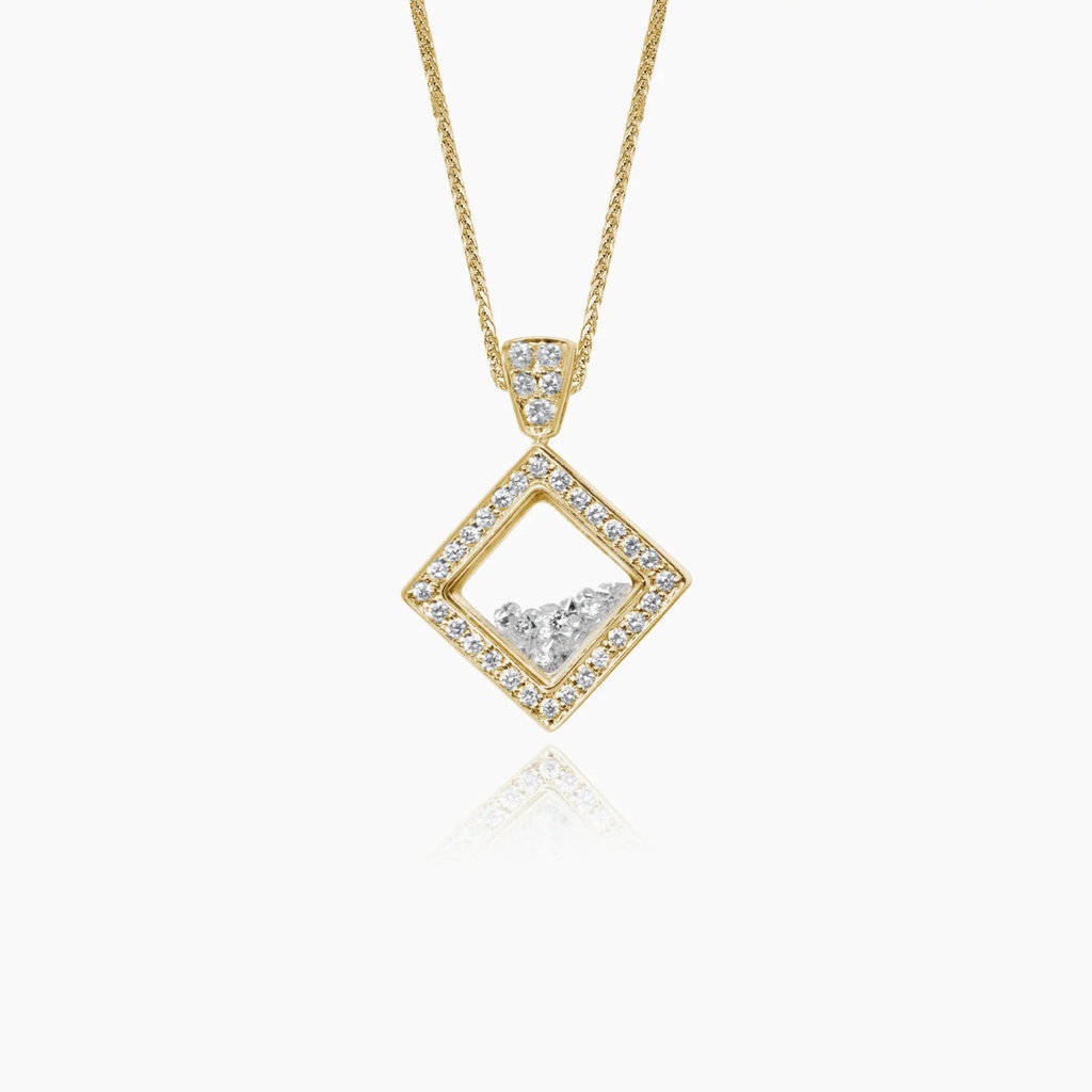 The Square Floating Diamond Pendant