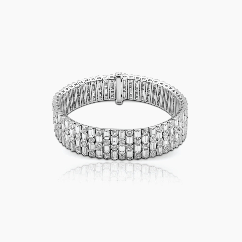 The Stacked Princess and Baguette Bracelet