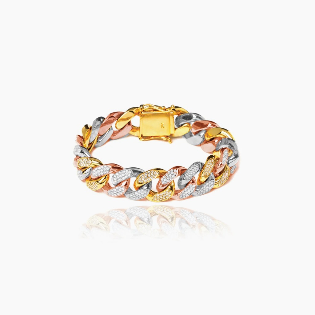 The Tri-Tone Cuban Link Bracelet