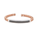 Titanium Oro Black Diamond Open Bracelet