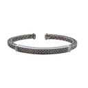 Titanium Oro Black Diamond Open Bracelet