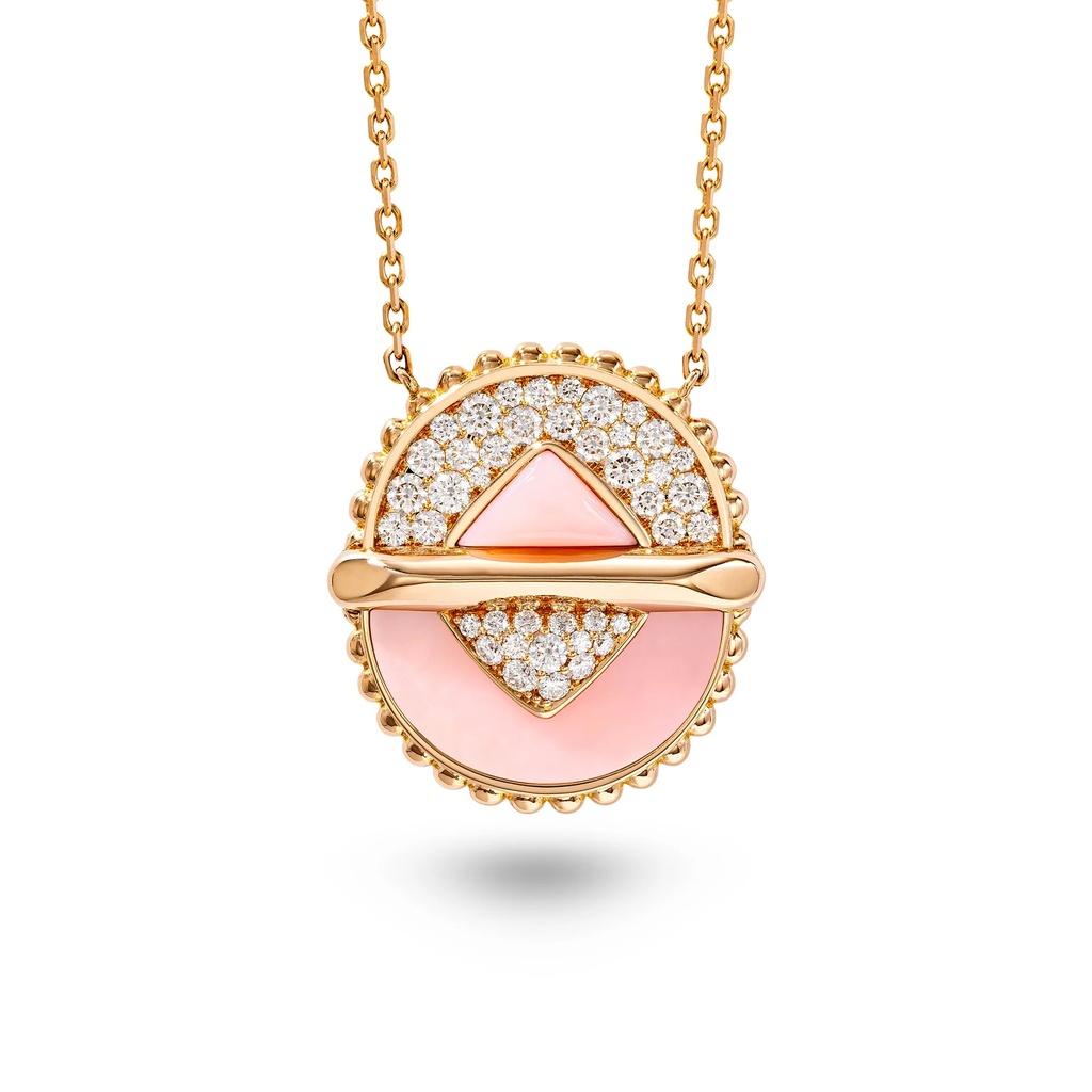 Vice Versa Necklace In Pink Opal
