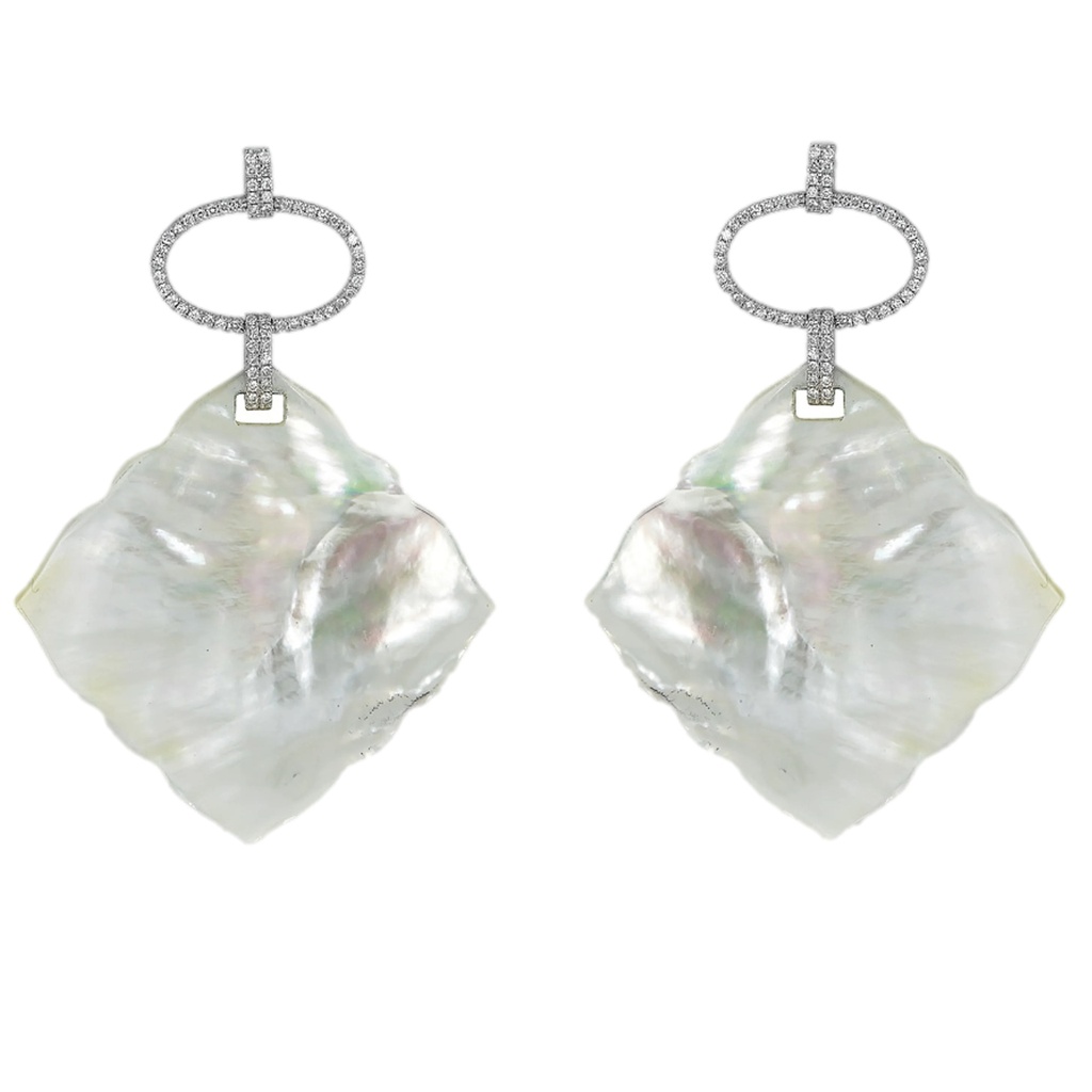 White Gold Capri Disc Earrings