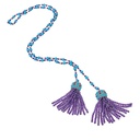 White Gold Capri Tassel Lariat - Amethyst
