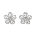 White Gold Classic Flower Earrings