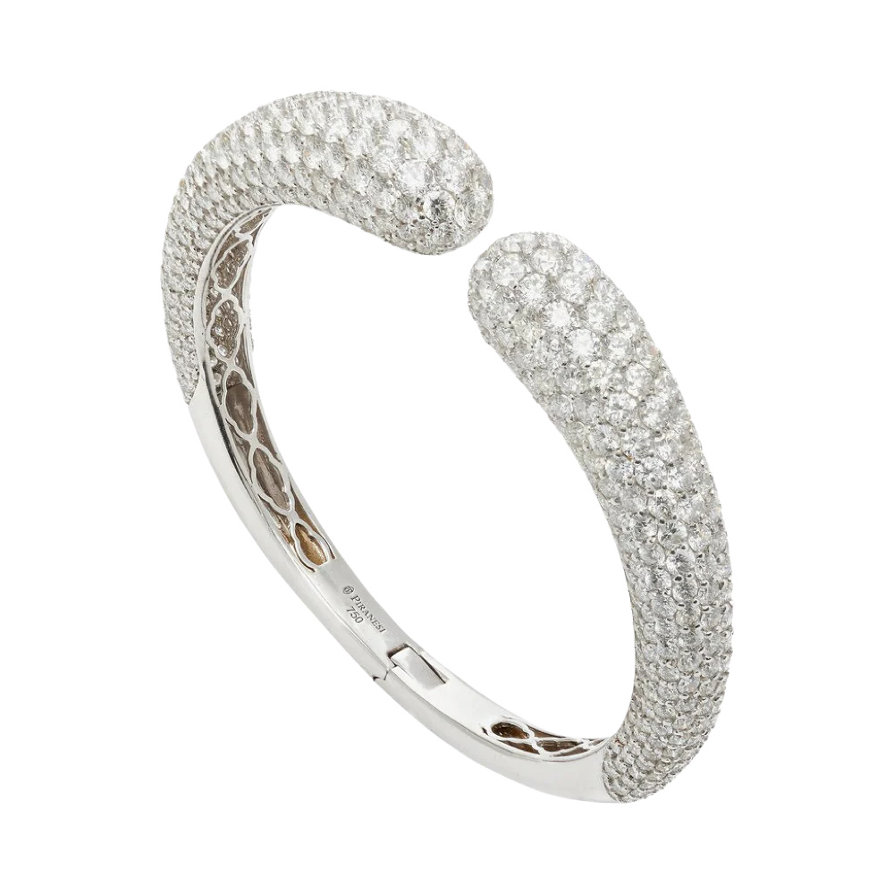 White Gold Dome Bangle