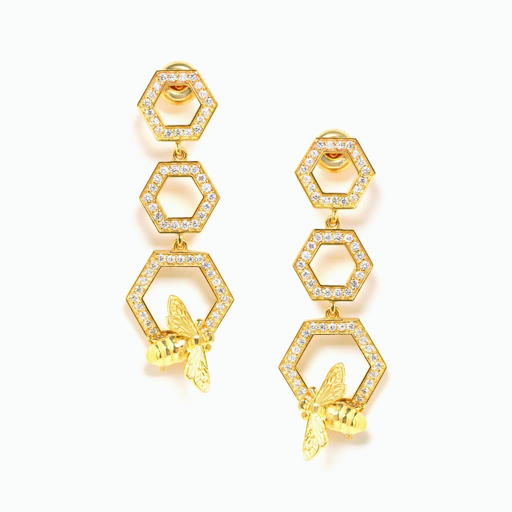 The Honeycomb Drop Earrings