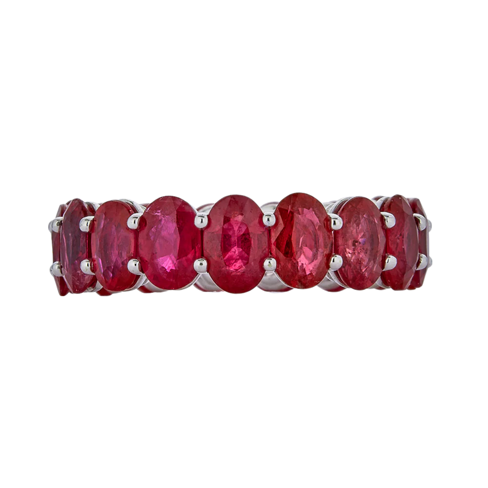 White Gold Eternity Oval Band