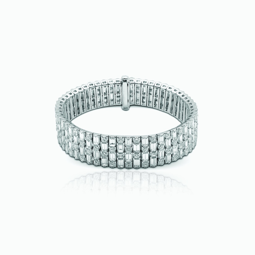 The Stacked Princess and Baguette Bracelet