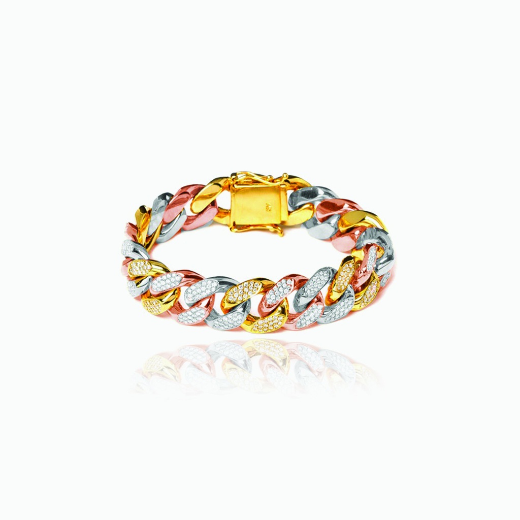 The Tri-Tone Cuban Link Bracelet
