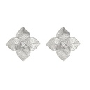 White Gold Oro Fiore Large Flower Earrings