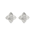 White Gold Oro Fiore Small Flower Earrings