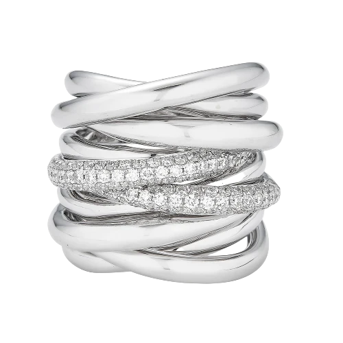 White Gold Oro Wave Ring
