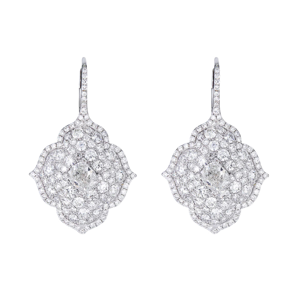 White Gold Pasha Drop Earrings