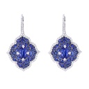 White Gold Pasha Drop Earrings - Blue Sapphire