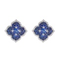 White Gold Pasha Stud Earrings - Blue Sapphire
