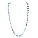 White Gold Pietra Oval Chain Necklace - Blue Topaz