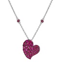 White Gold Wave Heart Medium Necklace