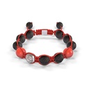Shamballa Jewels White Gold Diamond & Coral 10mm Braided Bead Bracelet