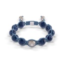 Shamballa Jewels White Gold Diamond & Sapphire 10mm Braided Bead Bracelet