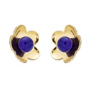 Yellow Gold Capri Cinque Bead Earring - Lapis Lazuli