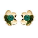 Yellow Gold Capri Cinque Bead Earring - Malachite
