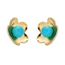 Yellow Gold Capri Cinque Bead Earring - Turquoise
