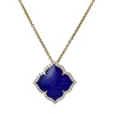 Yellow Gold Capri Flower Necklace - Lapis Lazuli