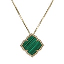 Yellow Gold Capri Flower Necklace - Malachite