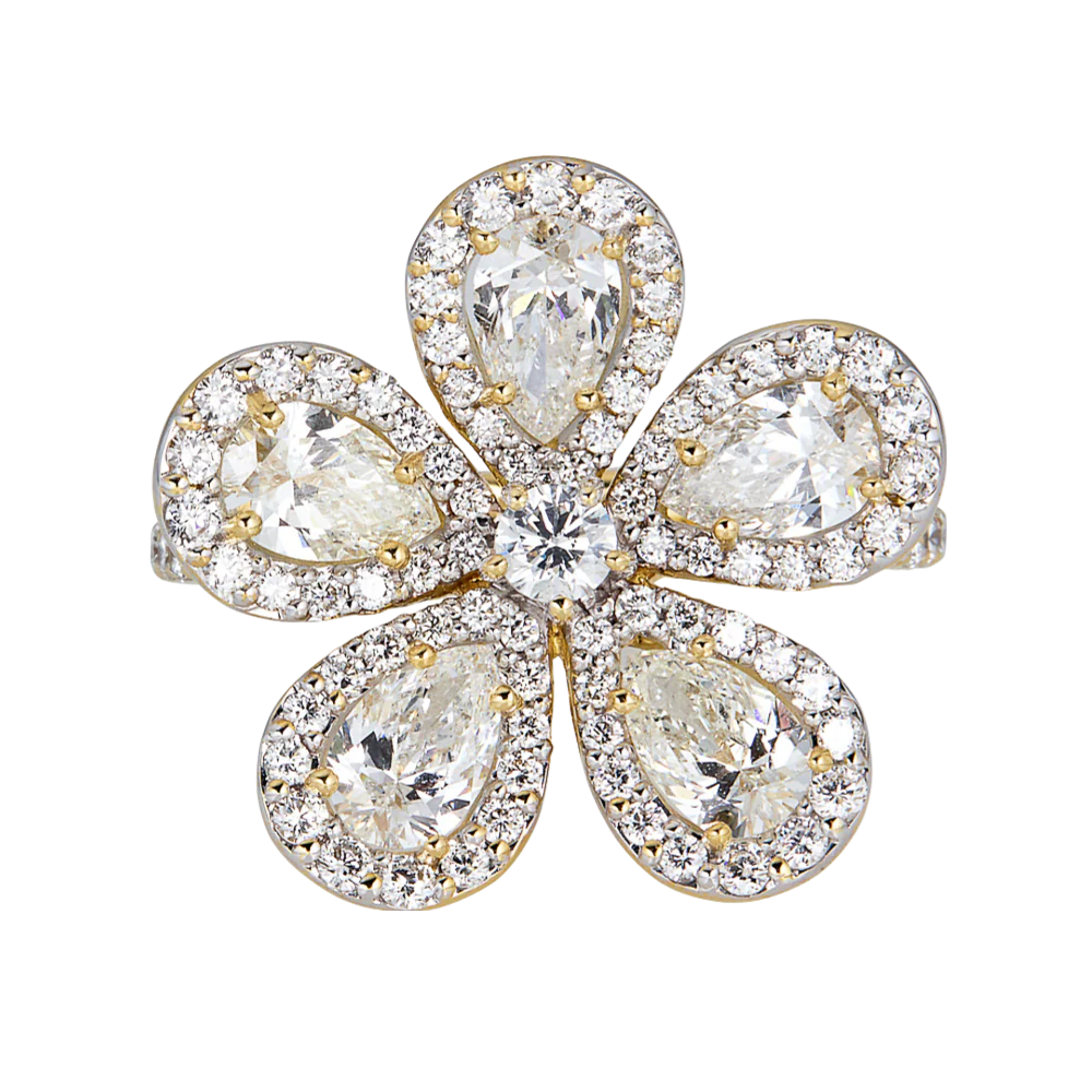 Yellow Gold Classic Flower Ring