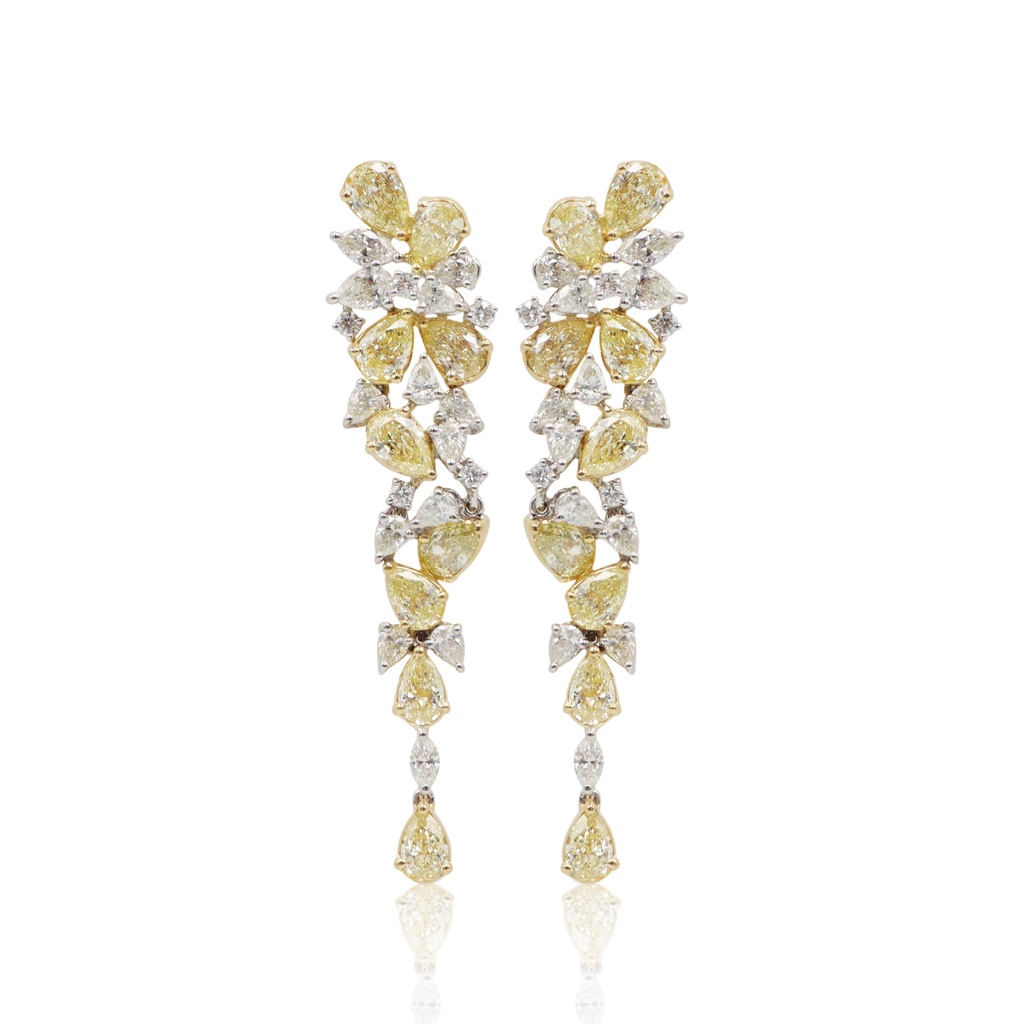 Fancy Yellow Diamond Drop Earrings