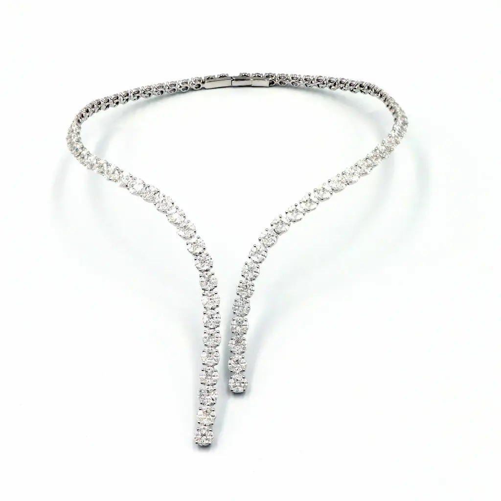 White Gold Diamond Cocktail Necklace