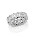 White Gold Diamond Emerald Cut Full Eternity Ring