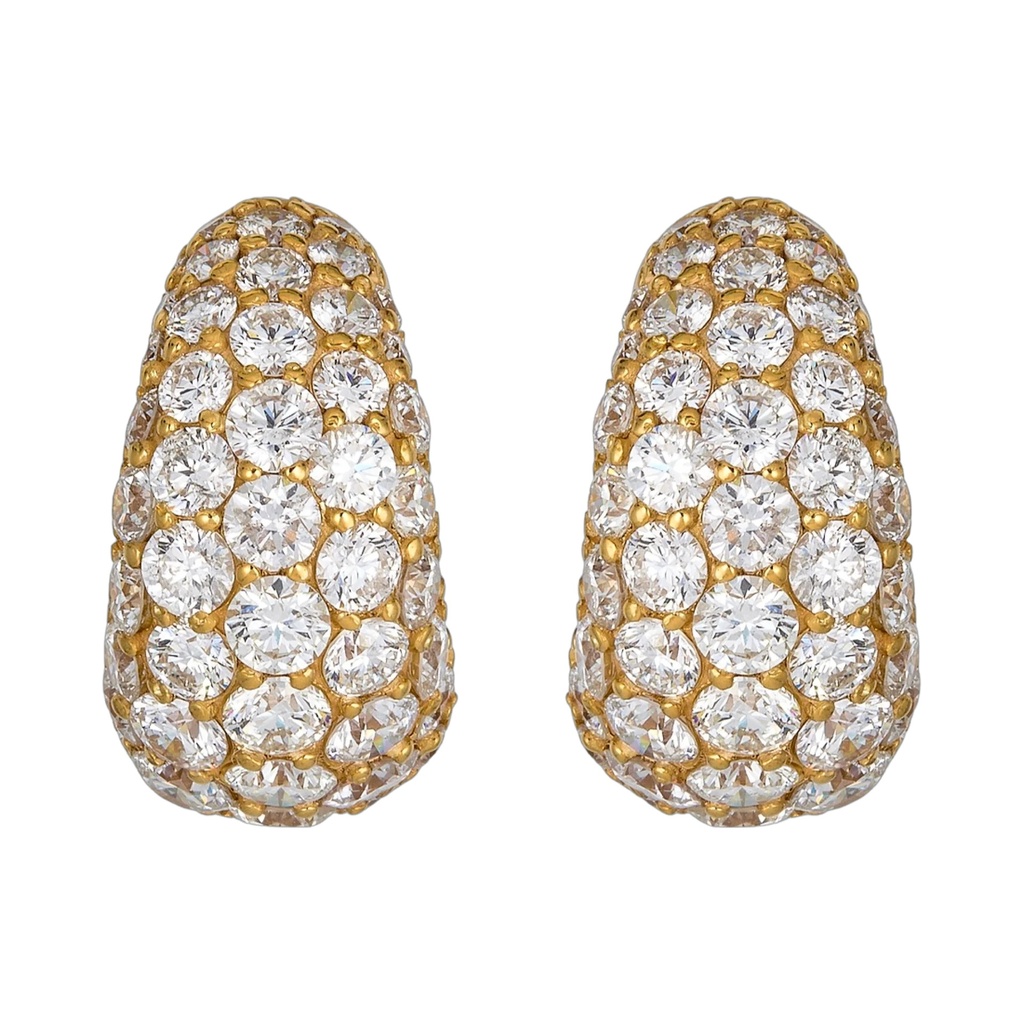 Yellow Gold Dome Huggie Earring