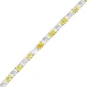 White Gold Yellow & White Diamond Tennis Bracelet