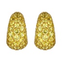 Yellow Gold Dome Huggie Earring - Yellow Sapphire