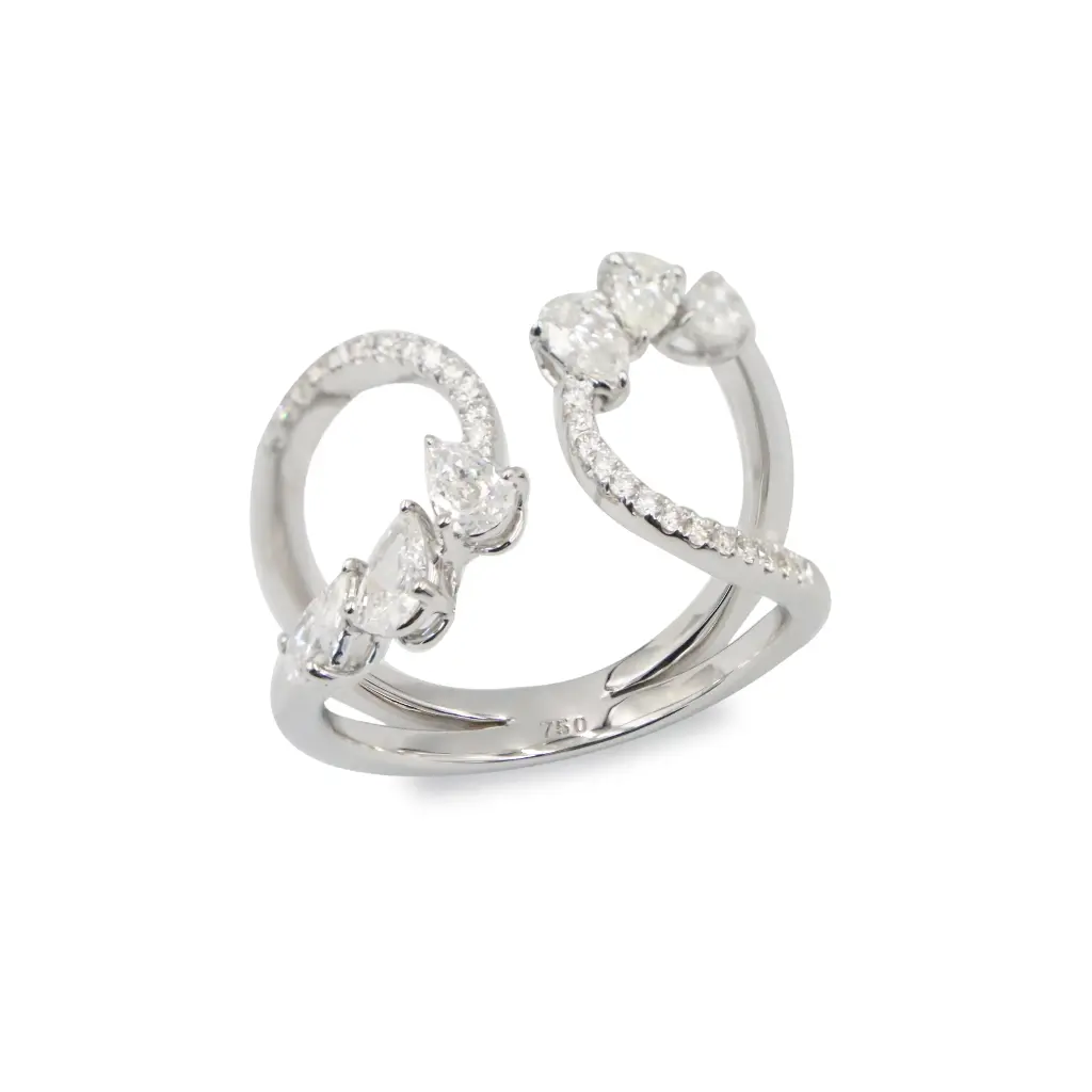 White Gold Diamond Cocktail Ring