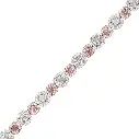 Pink & White Diamond Halo Cocktail Bracelet