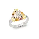 Yellow, White & Pink Diamond Tri Ring