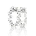 White Gold Mixed Cut Diamond Hoop Earrings