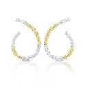 Fancy Yellow & White Diamond Gold Earrings