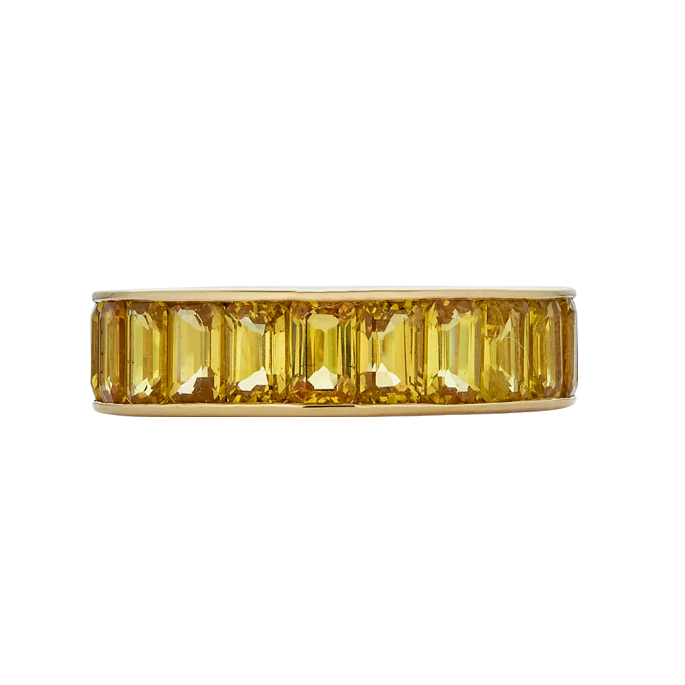 Yellow Gold Eternity Channel Set Band - Yellow Sapphire