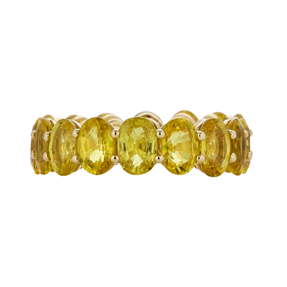 Yellow Gold Eternity Oval Band - Yellow Sapphire