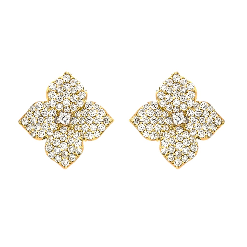 Yellow Gold Fiore Large Flower Earrings
