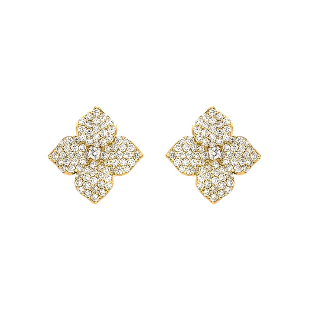 Yellow Gold Fiore Small Flower Earrings