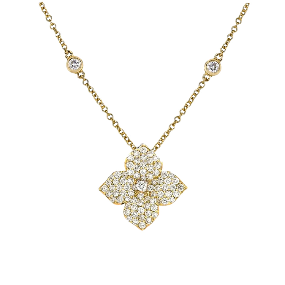 Yellow Gold Fiore Small Flower Necklace