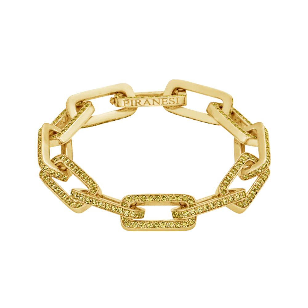 Yellow Gold Link Bracelet - Yellow Sapphire