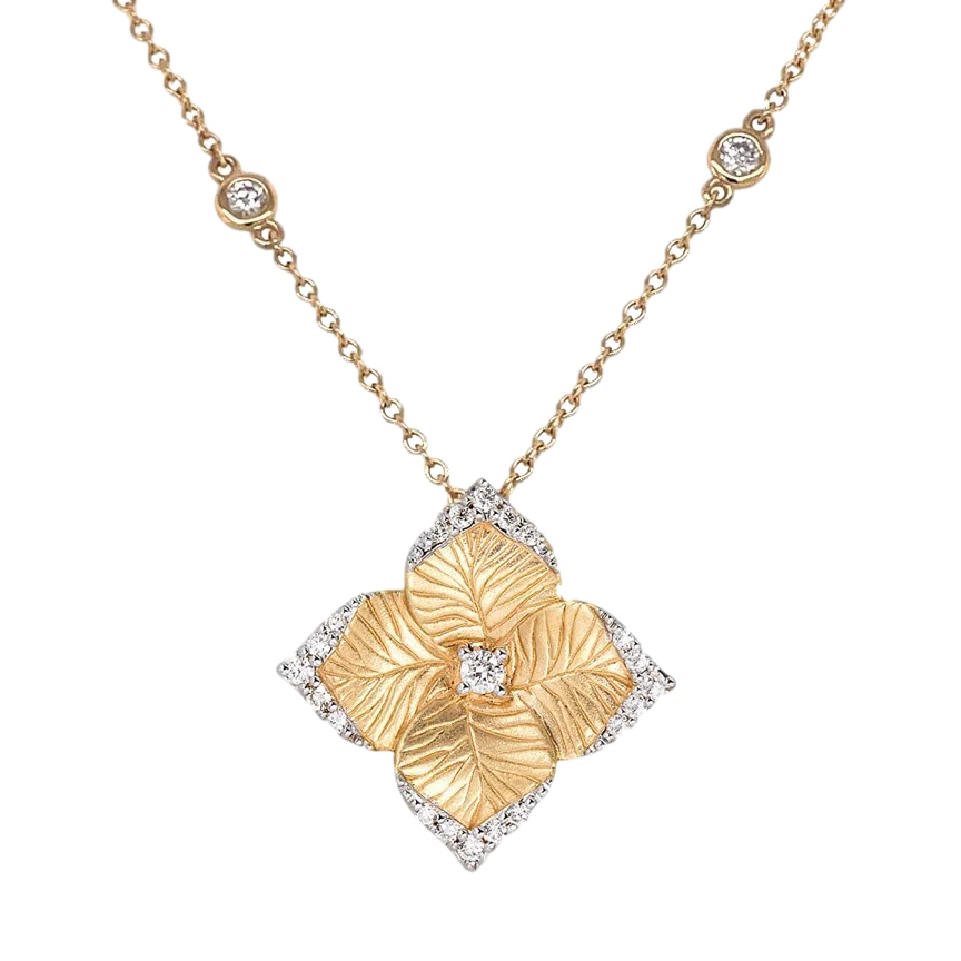 Yellow Gold Oro Fiore Large Flower Necklace