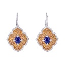 Yellow Gold Pasha Drop Earrings - Orange Sapphire